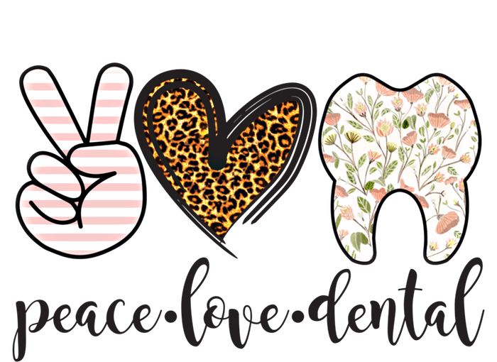 Peace Love Dental Leopard Print Dental Assistant Funny Great Gift Tank Top