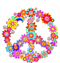 Peace Love Gift 60's 70's Hippie Costume Colorful Flowers Gift T-Shirt