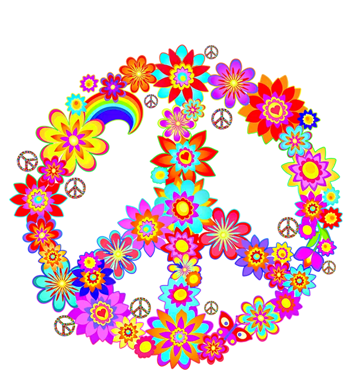 Peace Love Gift 60's 70's Hippie Costume Colorful Flowers Gift T-Shirt