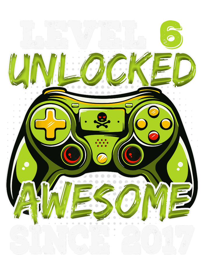 Level 6 Unlocked Awesome Since 2017 6 Year Gamer Birthday Zip Tote Bag