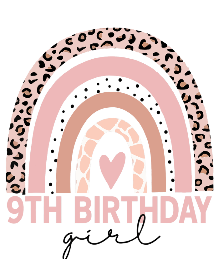 Leopard Rainbow 9th Birthday Girl Gifts 9 Year Old Premium Hoodie