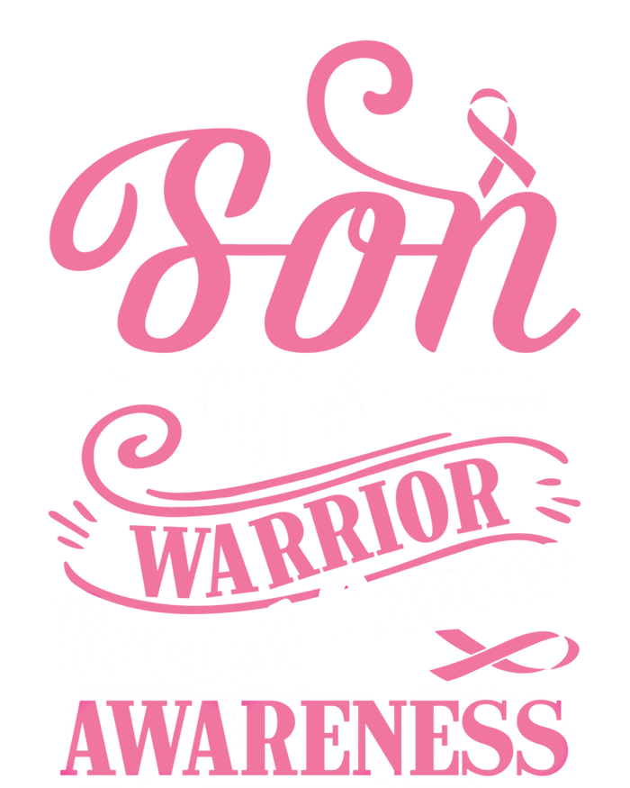 Pink Ribbon Breast Cancer Awareness Son Of Warrior Funny Gift T-Shirt