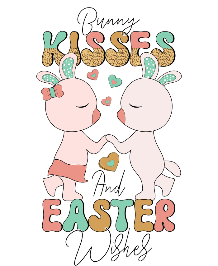 Bunny Kisses And Easter Wishes V-Neck T-Shirt