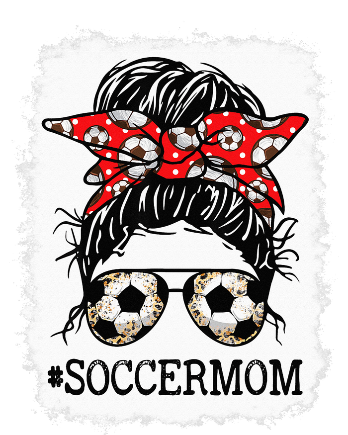 Bleached Soccer Mom Messy Bun player Mothers Day T-Shirt