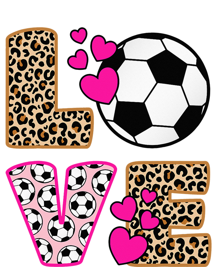 Cute Love Soccer Leopard Print  Soccer T-Shirt