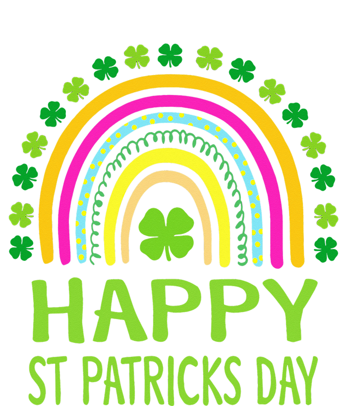 Happy St Saint Patrick's Day Rainbow shamrock Women's Tri-Blend 3/4-Sleeve Raglan Shirt