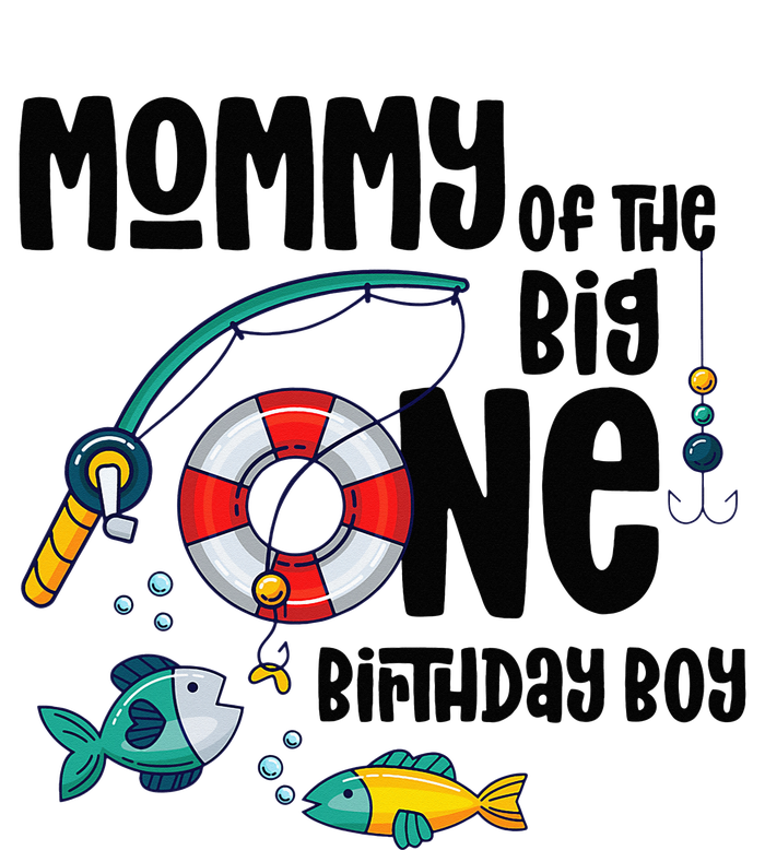 Mommy Big One 1-Year-Old  Fishing Birthday Dry Zone Grid Polo