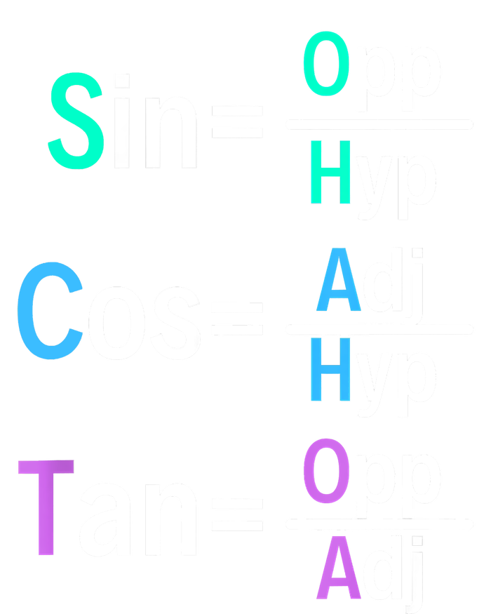 Math Teacher Trigonometry SOH CAH TOA Geometry Garment-Dyed Sweatshirt