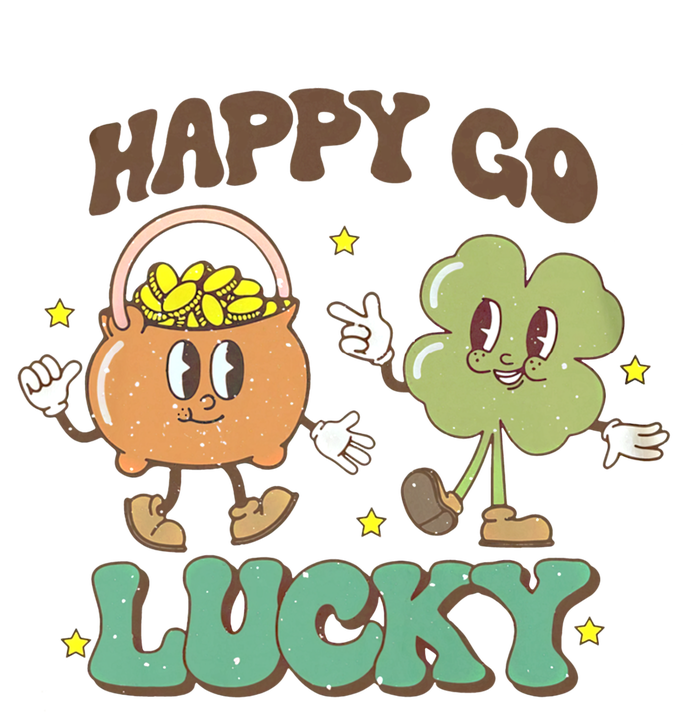 Retro Groovy Happy Go Lucky Clover Shamrock St Patrick's Day Meaningful Gift T-Shirt