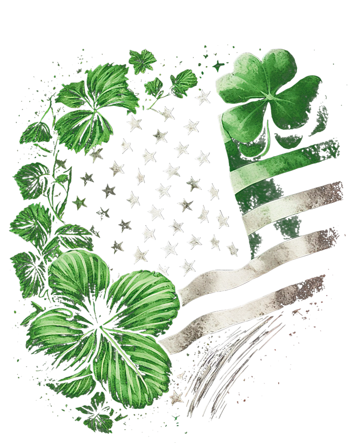 St Patricks Day Shamrock American Flag Retro T-Shirt