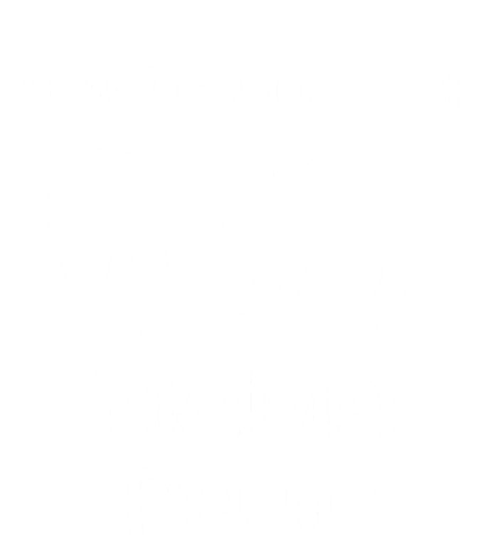 Triple Blessed Mama Bear Funny Gift Moms With Three Gift Sustainable Beanie