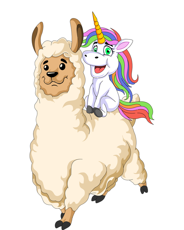 Unicorn Riding Llama T-Shirt