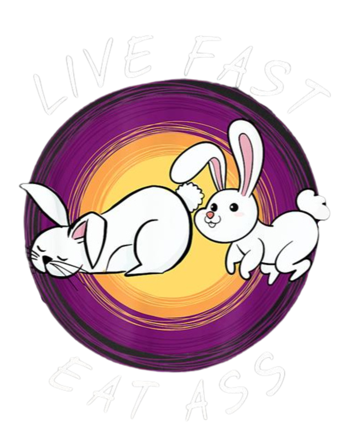 Live Fast Eat Ass Funny Rabbits Bunny Women's V-Neck T-Shirt