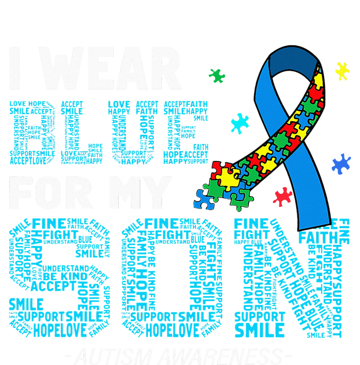 I Wear Blue For My Son Autism Awareness Month T-Shirt