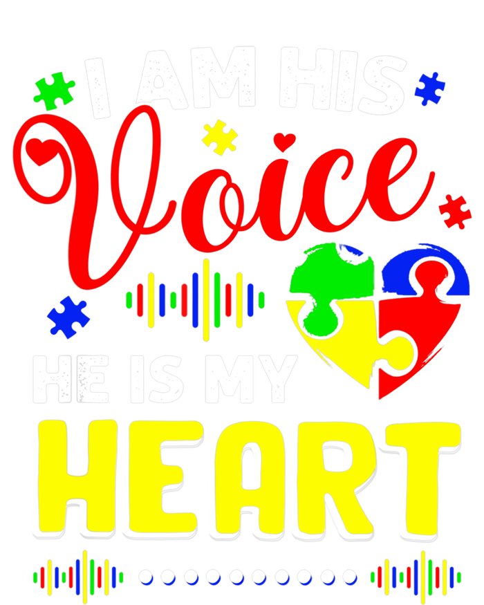 I Am His Voice He Is My Heart Autism Awareness Mom Dad Tall T-Shirt