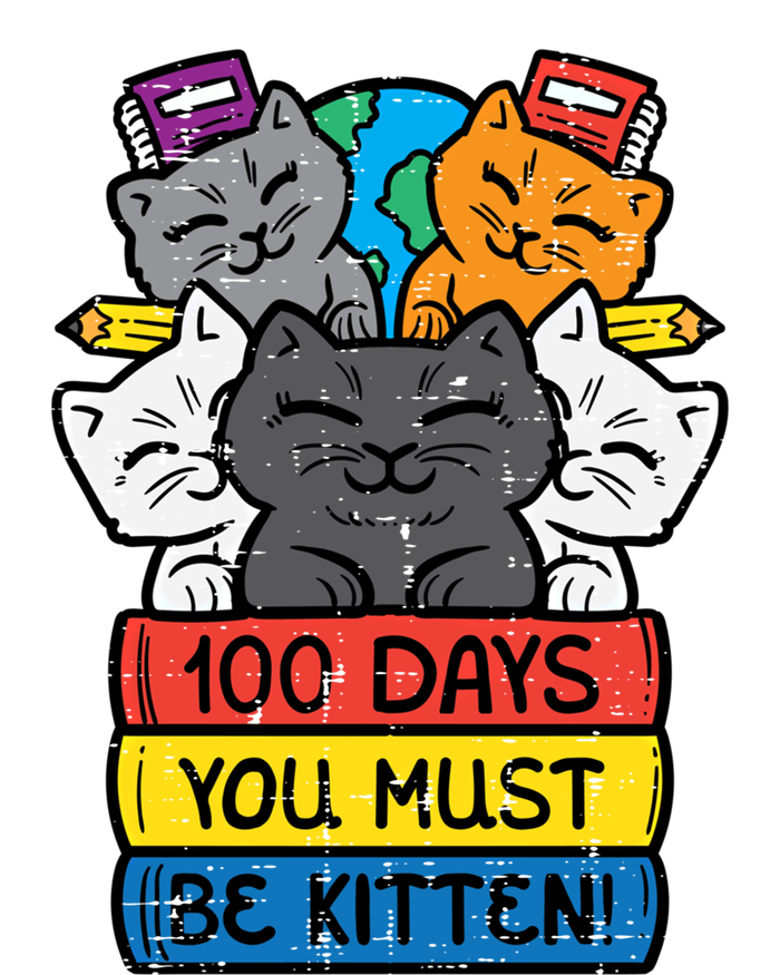 100 Days You Must Be Kitten Cats On Books 100th Day School Cool Gift Premium Hoodie