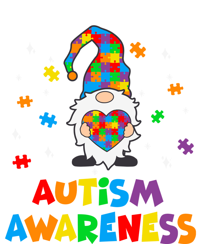 Autism Awareness Gnomes Heart Puzzle Striped Beanie with Solid Band