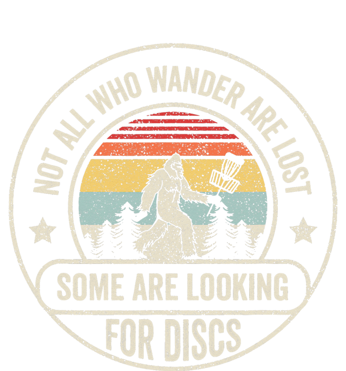 Disc Golf Basket Retro Not All Who Wander Are Lost Bigfoot T-Shirt