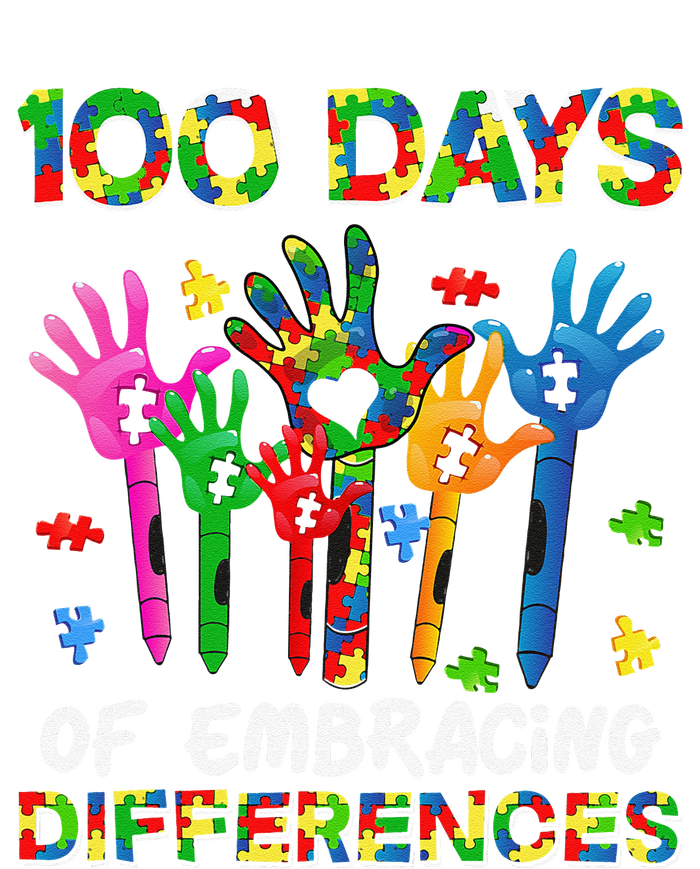 100 Days Of Embracing Differences Autism Awareness Teacher T-Shirt