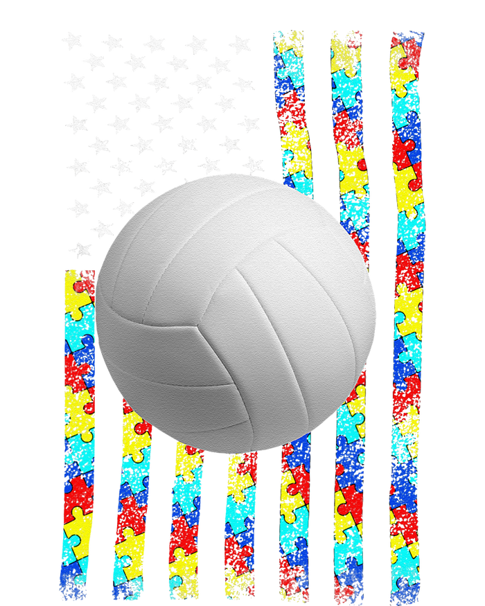 Autism Awareness American Flag Volleyball T-Shirt