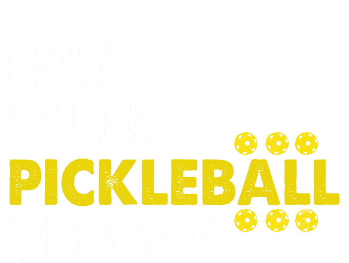 Eat Sleep Pickleball Repeat Funny Pickle Ball Lover Player Dry Zone Grid Polo