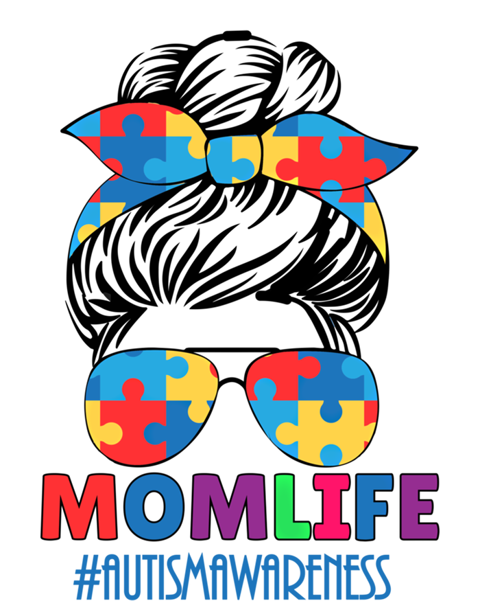 Autism Mom Life #Autismawareness Messy Bun Bandana Mothers Cute Gift Toddler Sweatshirt