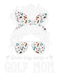 Kinda busy being a golf mom messy hair funny Pom Pom 12in Knit Beanie