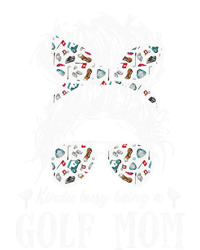 Kinda busy being a golf mom messy hair funny Pom Pom 12in Knit Beanie