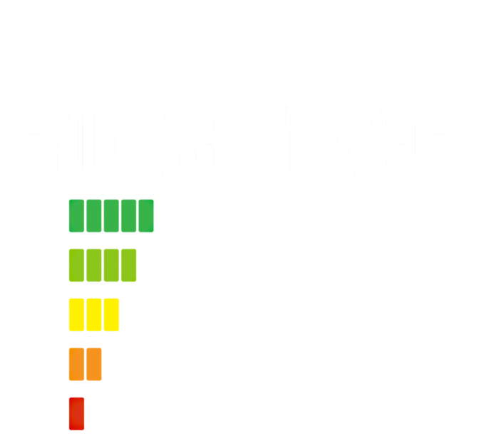 Battery Life Of An English Teacher Employee Funny Cute Gift T-Shirt