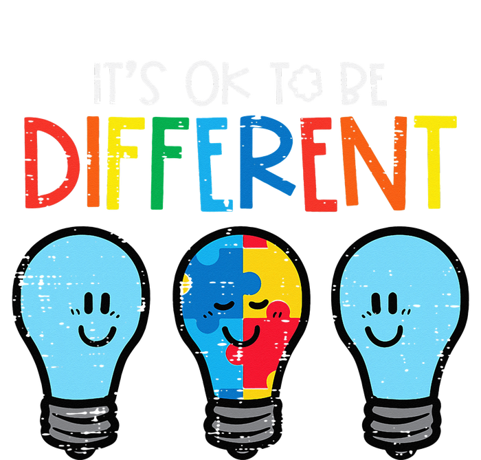 Autism Ok To Be Different Light Bulb Awareness T-Shirt