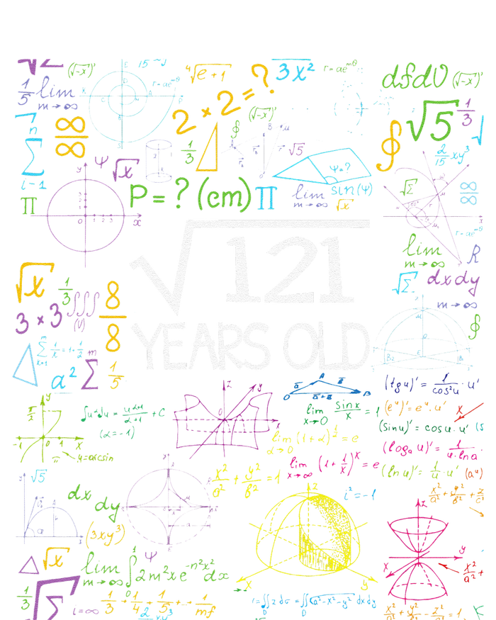 Square Root Of 121 11th Birthday 11 Year Old Funny Nerd Math T-Shirt