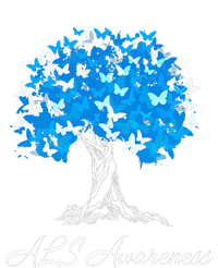 ALS Awareness Tree With Butterflies Support Short Acrylic Beanie