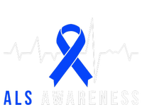 Blue Ribbon ALS Awareness Heartbeat T-Shirt