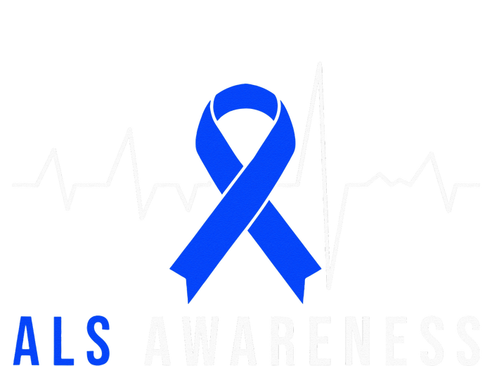 Blue Ribbon ALS Awareness Heartbeat T-Shirt