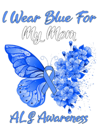 Butterfly I Wear Blue For My Mom ALS Awareness Metallic Star Ornament