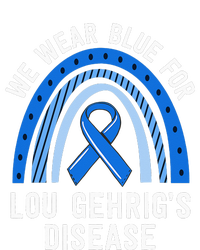 We Wear Blue Lou Gehrig's Disease Awareness ALS Family Striped Beanie with Solid Band