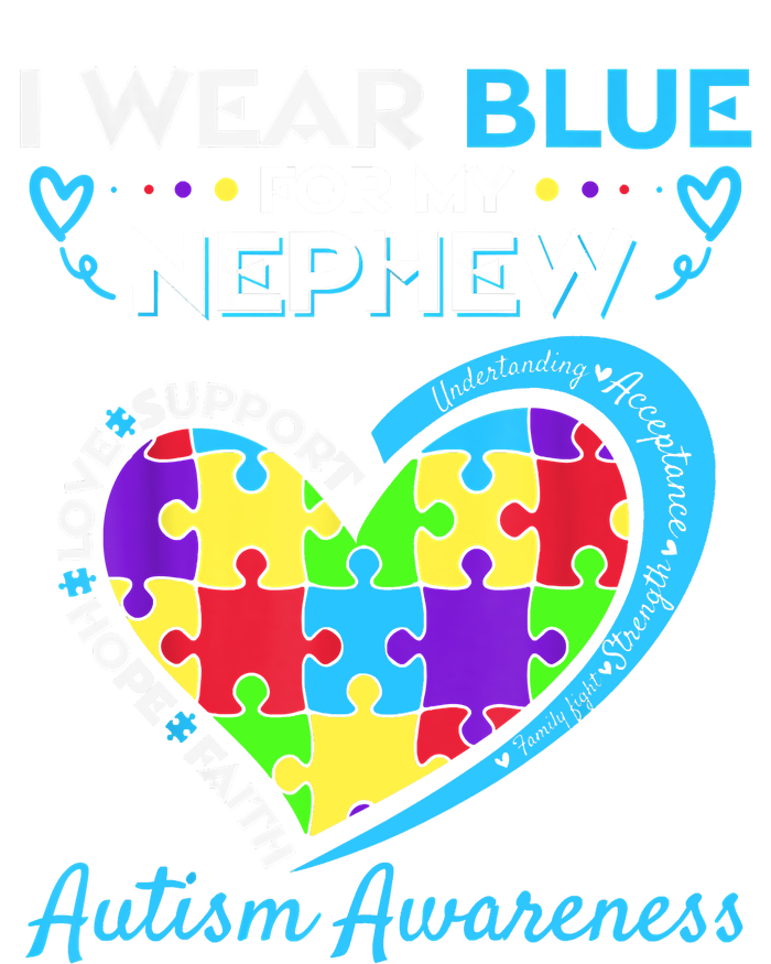 I Wear Blue For My Nephew Autism Awareness Uncle Aunt Women's Tri-Blend 3/4-Sleeve Raglan Shirt