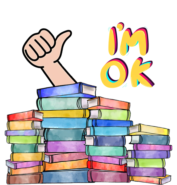 Funny I'm Ok Reading Books Nerd National Book Day Lover Cool Gift V-Neck T-Shirt