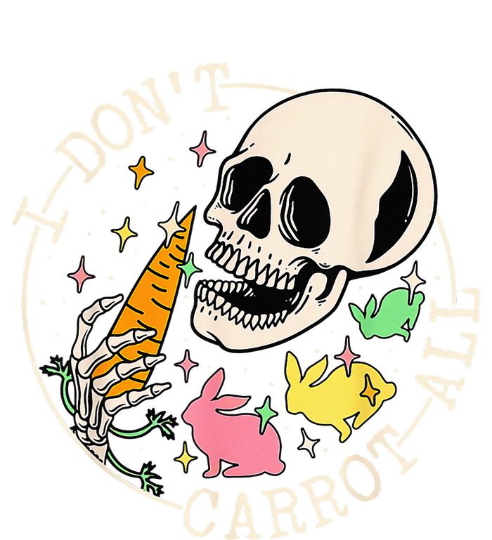 I Don't Carrot All Easter Skull Funny Easter Skeleton Striped Beanie with Solid Band