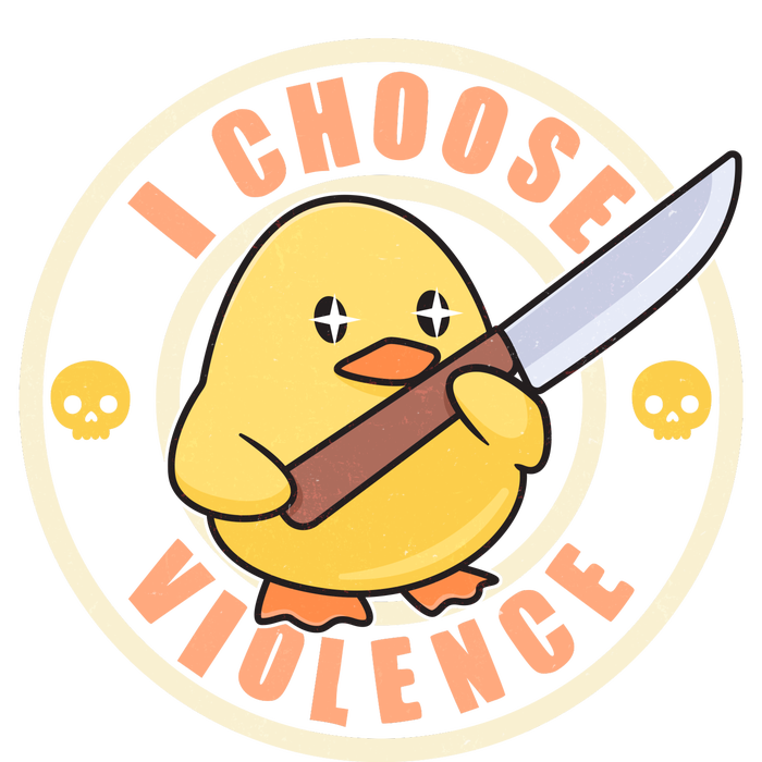 Funny I Choose Violence Baby Chick With Knife Yupoong Adult 5-Panel Trucker Hat