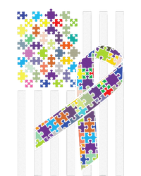 Autism Awareness US Flag Puzzle Disability Week Gift T-Shirt