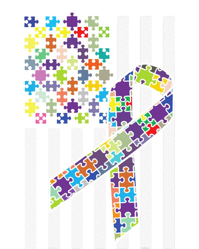 Autism Awareness US Flag Puzzle Disability Week Gift T-Shirt