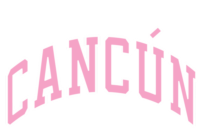 Cancun Mexico Varsity Style Pink Text Funny Gift Women's Tri-Blend 3/4-Sleeve Raglan Shirt