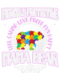 Autism Mom Fiercely Protective Mama Bear Support Ladies Long Sleeve Shirt