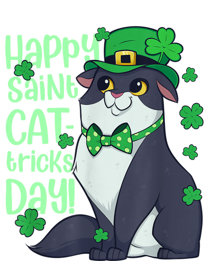 Funny St Patrick's Day Happy St Cat Tricks Day Ladies Long Sleeve Shirt