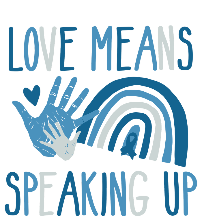 Love Means Speaking Up National Child Abuse Prevention Month Mental Health PosiCharge RacerMesh Polo