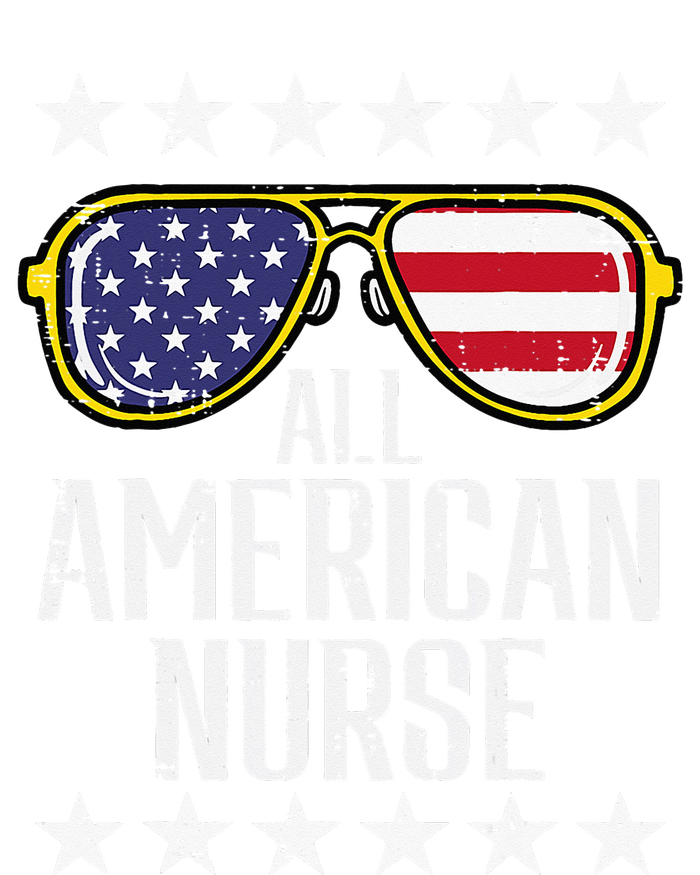 All American Nurse Scrub Memorial Day 4th of July RN Flat Bill Trucker Hat