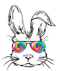 Sunglass Bunny Face Tie Dye Happy Easter Day T-Shirt