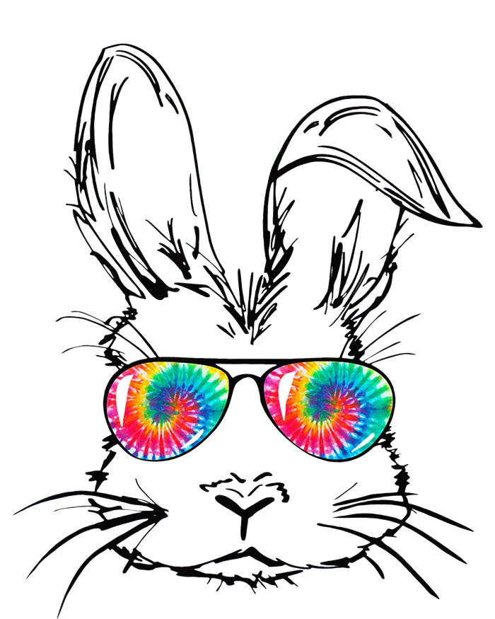 Sunglass Bunny Face Tie Dye Happy Easter Day T-Shirt