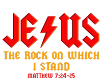 Jesus The Rock, Christian On Which I Stand, Matthew 724-25 Womens Cotton Relaxed Long Sleeve T-Shirt